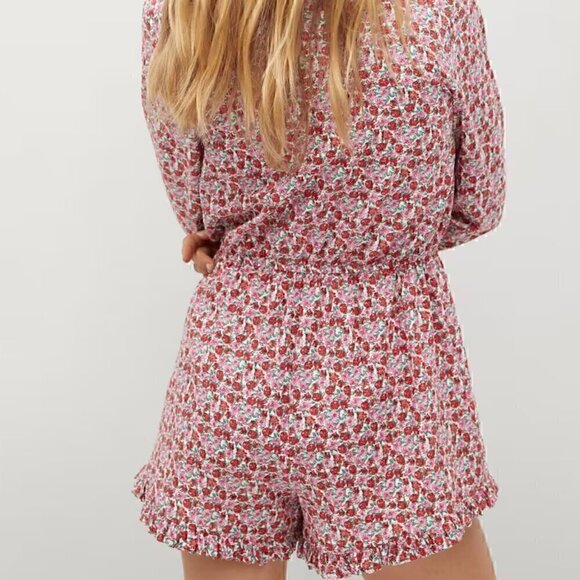 EUC - MNG Mango 'Simone' Floral Romper in Fuchsia - Size XL - Picture 4 of 13